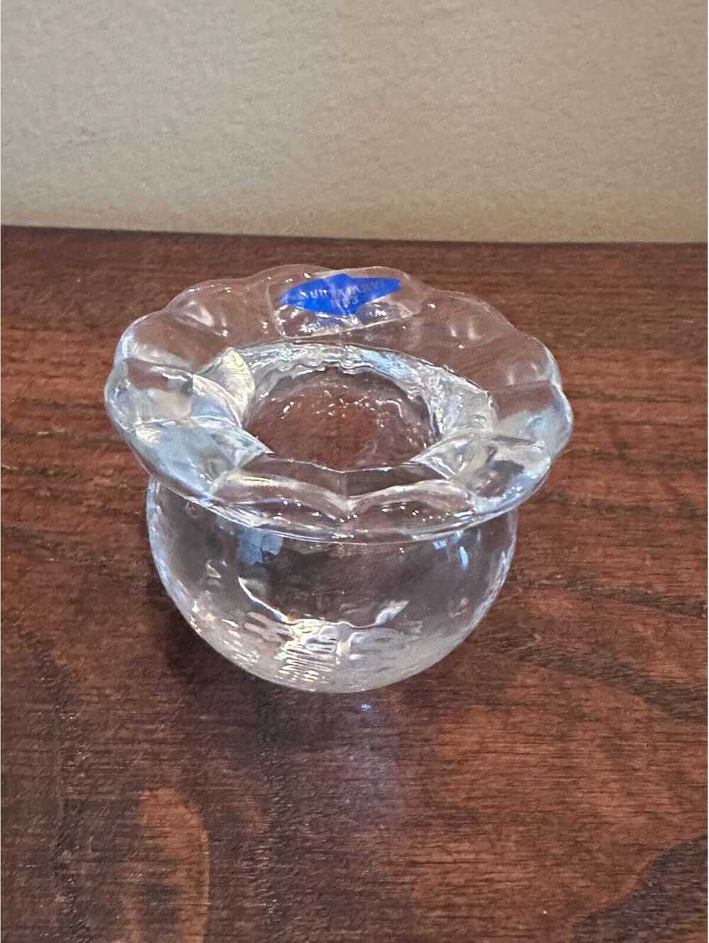 Vintage Nuutajärvi "Ulpukka" Glass Taper Candlestick Holder Finland